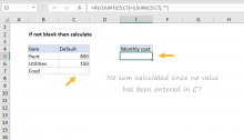 Excel formula: Only calculate if not blank